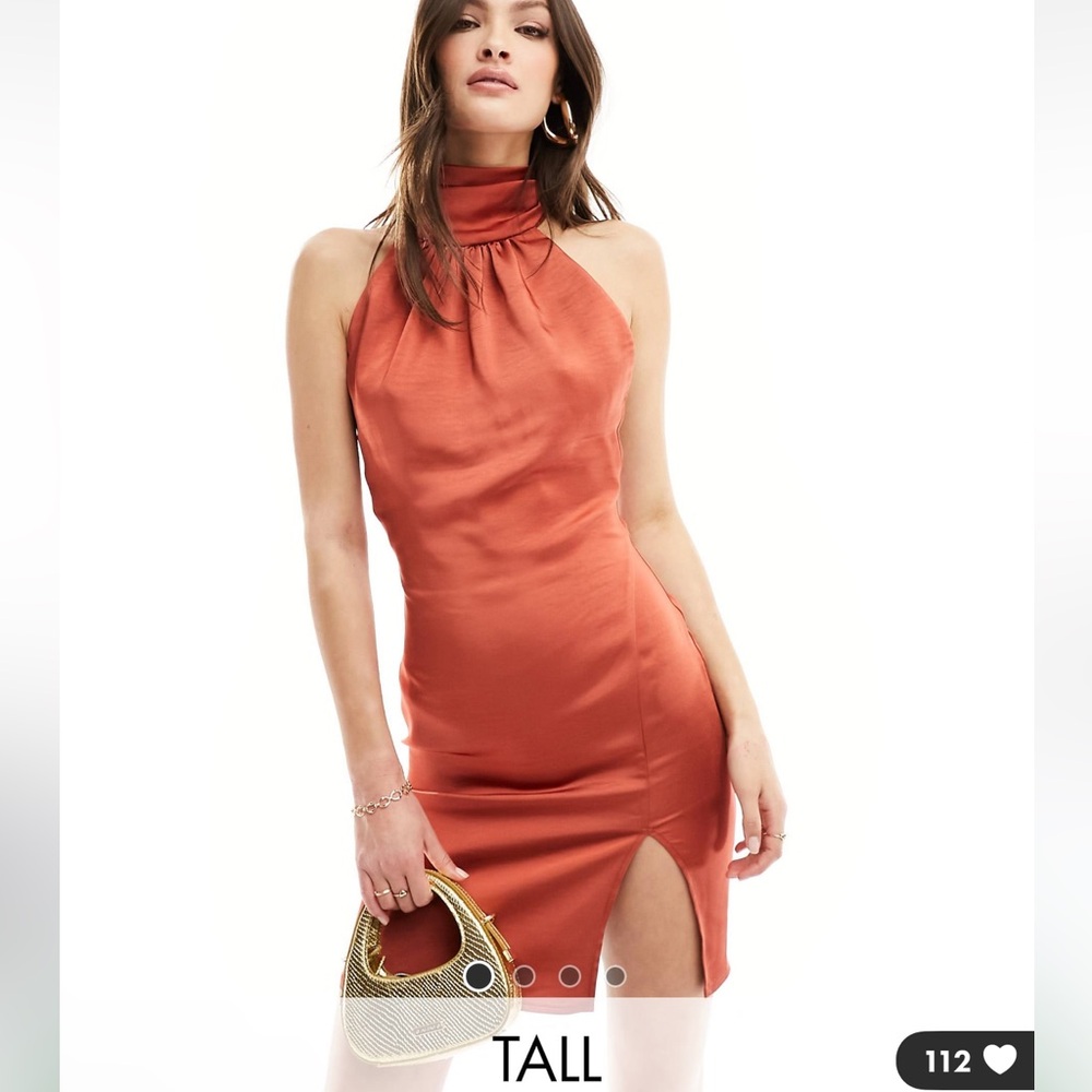 ASOS Flounce London tall amber dress